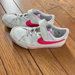 Kids White and Pink Nike Sneakers